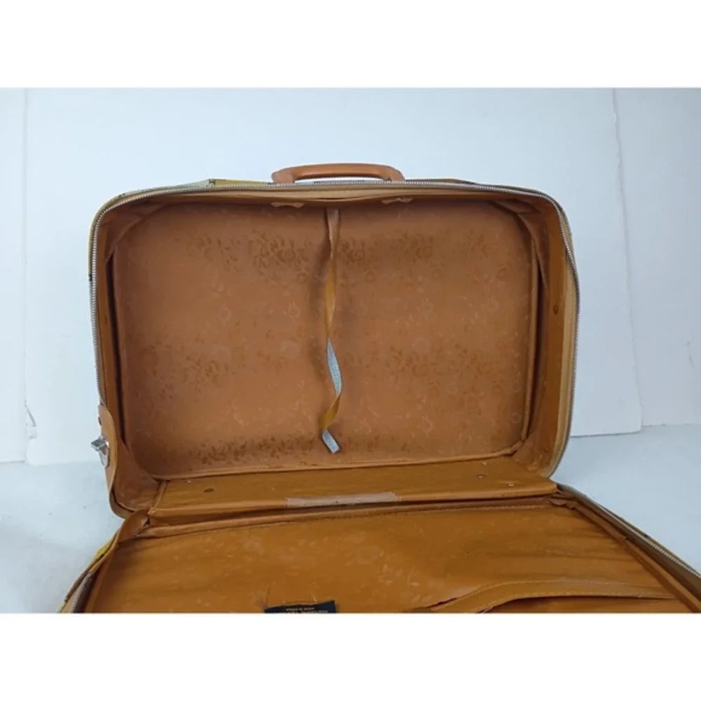 Armored Luggage Co. Vintage 70s Patchwork Suitcase Travel Storage Bag Retro‎